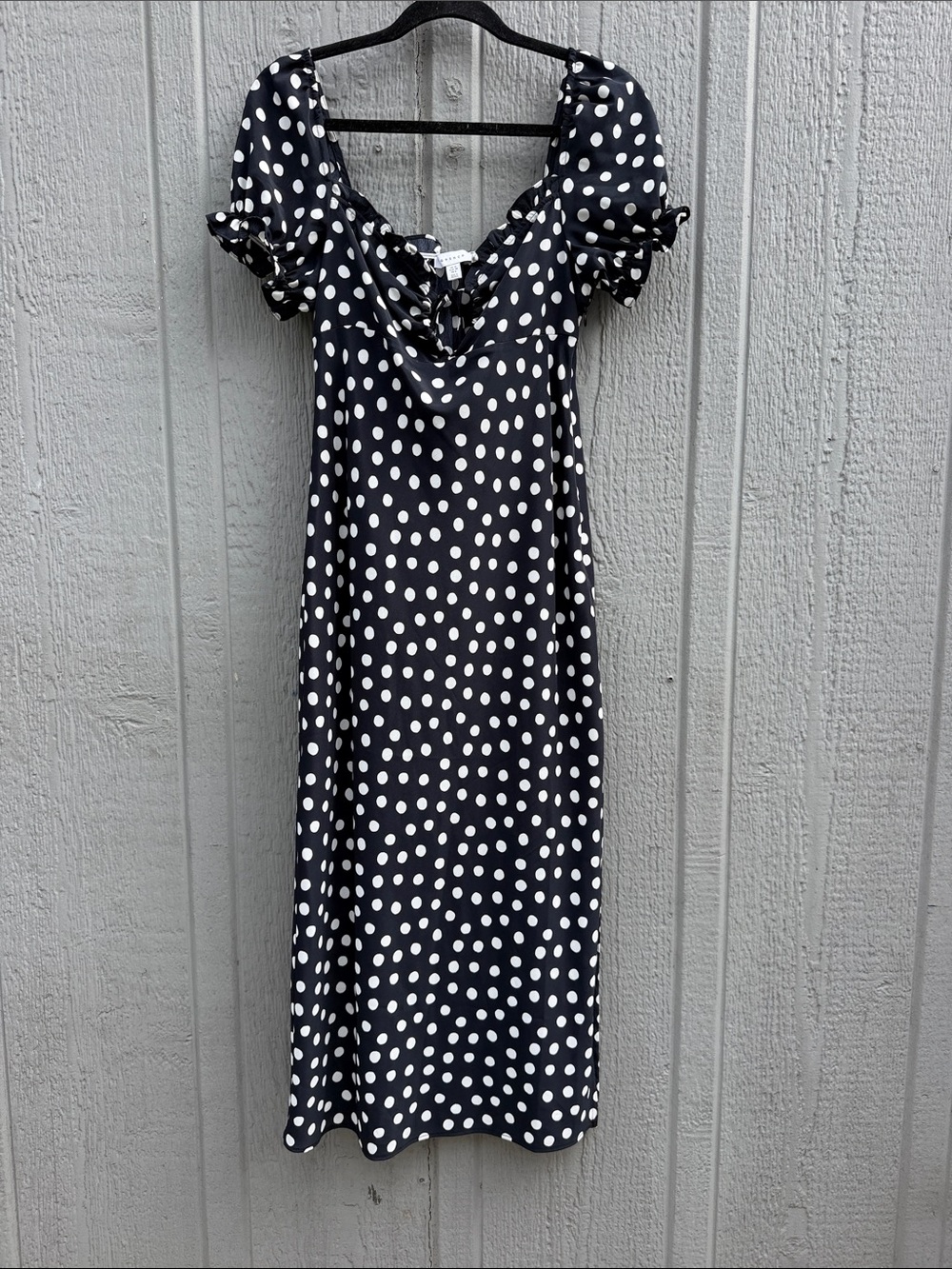Topshop Polka Dot Midi Dress - Black & White Size: 6 - Picture 2 of 11